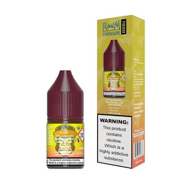 Strawberry Watermelon Lemonade Nic Salt E-Liquid R and M Tornado Salts By Fumot 10ml